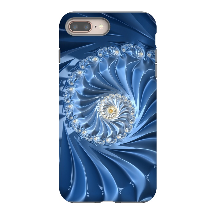 iPhone 7 plus StrongFit Glamorous Blue Fractal by Andrea Haase