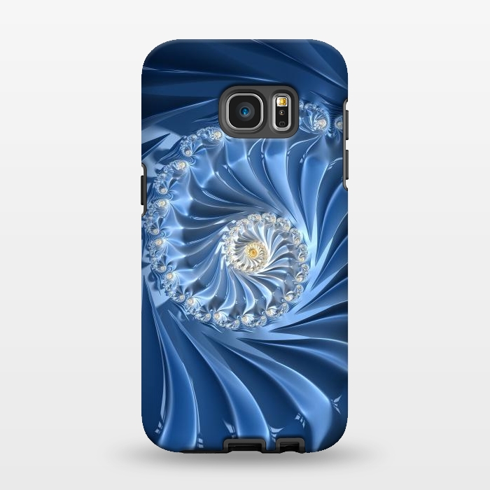 Galaxy S7 EDGE StrongFit Glamorous Blue Fractal by Andrea Haase