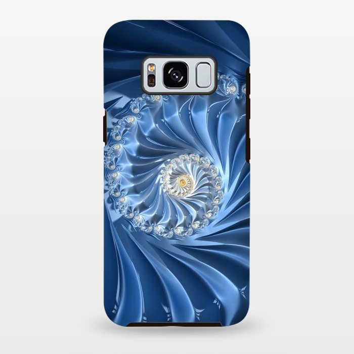 Galaxy S8 plus StrongFit Glamorous Blue Fractal by Andrea Haase