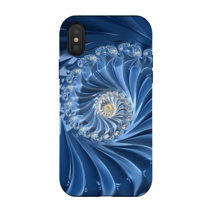 iPhone Xs / X StrongFit Glamorous Blue Fractal by Andrea Haase
