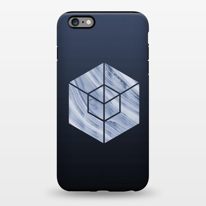 iPhone 6/6s plus StrongFit Marbled Hexagon In Shades Of Blue by Andrea Haase