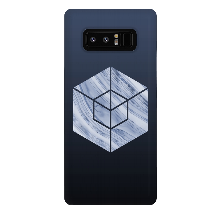 Galaxy Note 8 StrongFit Marbled Hexagon In Shades Of Blue by Andrea Haase