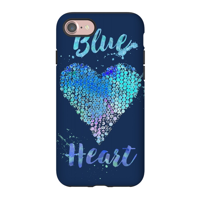 iPhone 7 StrongFit Blue Heart  by Andrea Haase