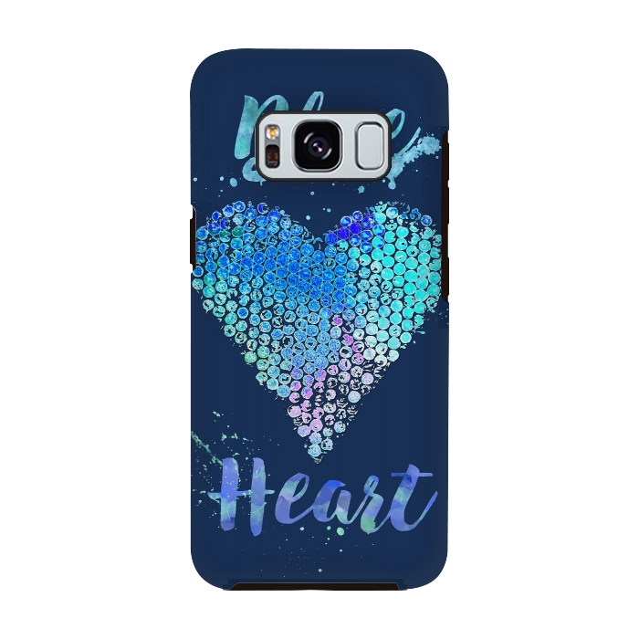 Galaxy S8 StrongFit Blue Heart  by Andrea Haase