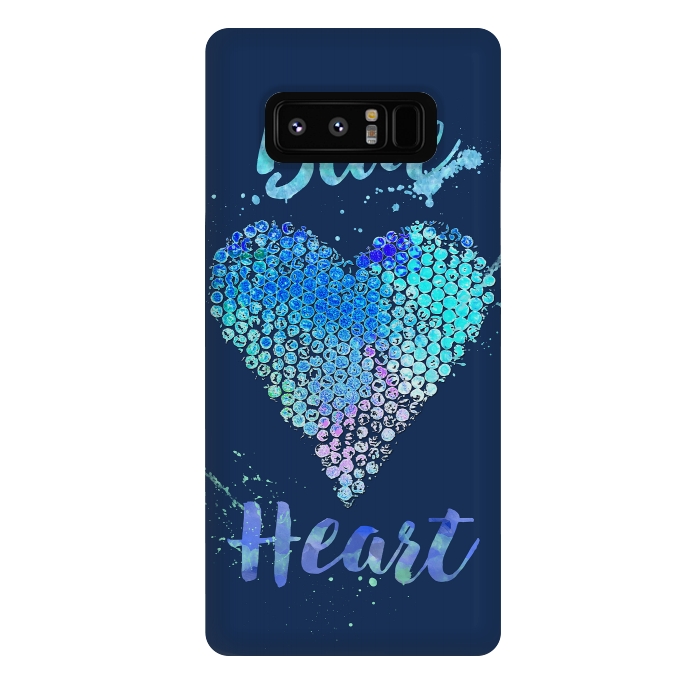 Galaxy Note 8 StrongFit Blue Heart  by Andrea Haase
