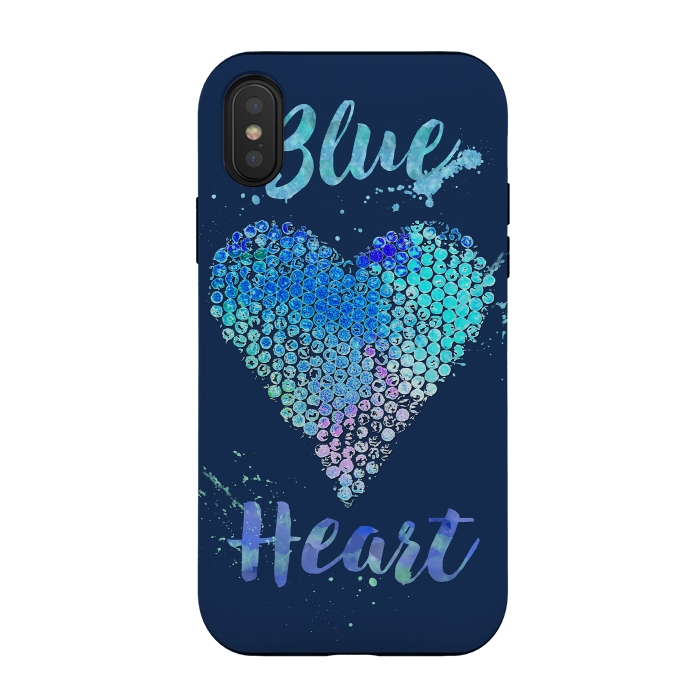 iPhone Xs / X StrongFit Blue Heart  by Andrea Haase