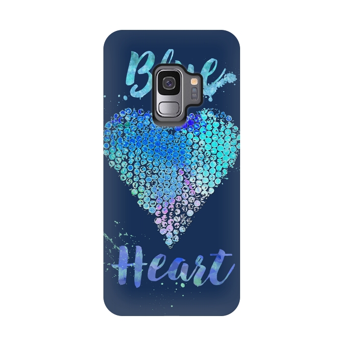 Galaxy S9 StrongFit Blue Heart  by Andrea Haase