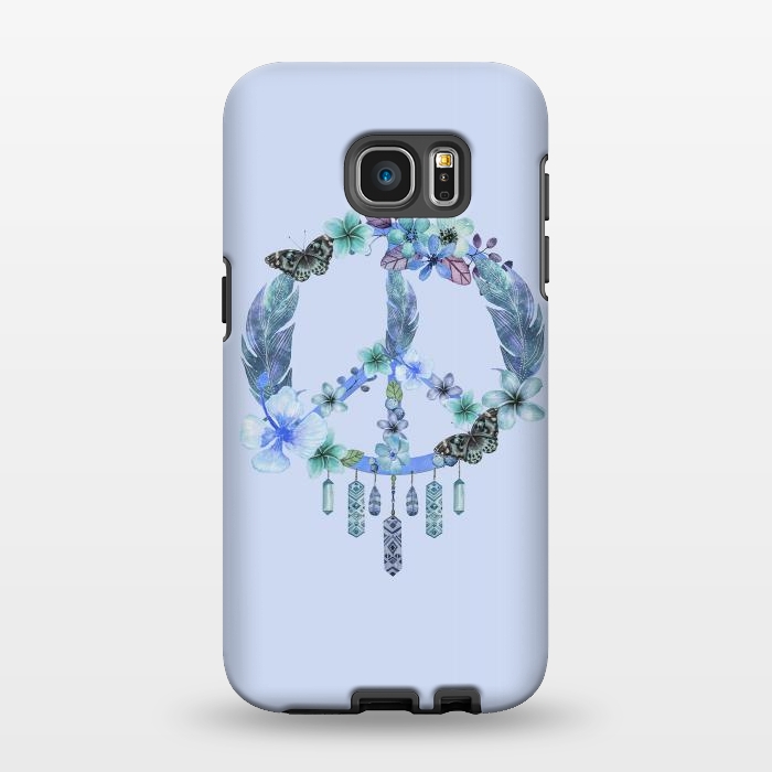 Galaxy S7 EDGE StrongFit Blue Peace Dreamcatcher by Andrea Haase