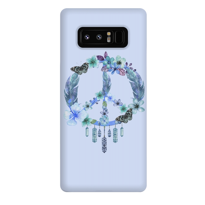 Galaxy Note 8 StrongFit Blue Peace Dreamcatcher by Andrea Haase