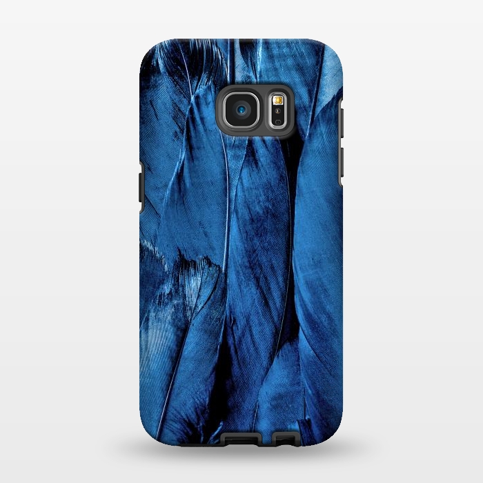 Galaxy S7 EDGE StrongFit Dark Blue Feathers by Andrea Haase
