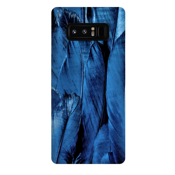 Galaxy Note 8 StrongFit Dark Blue Feathers by Andrea Haase