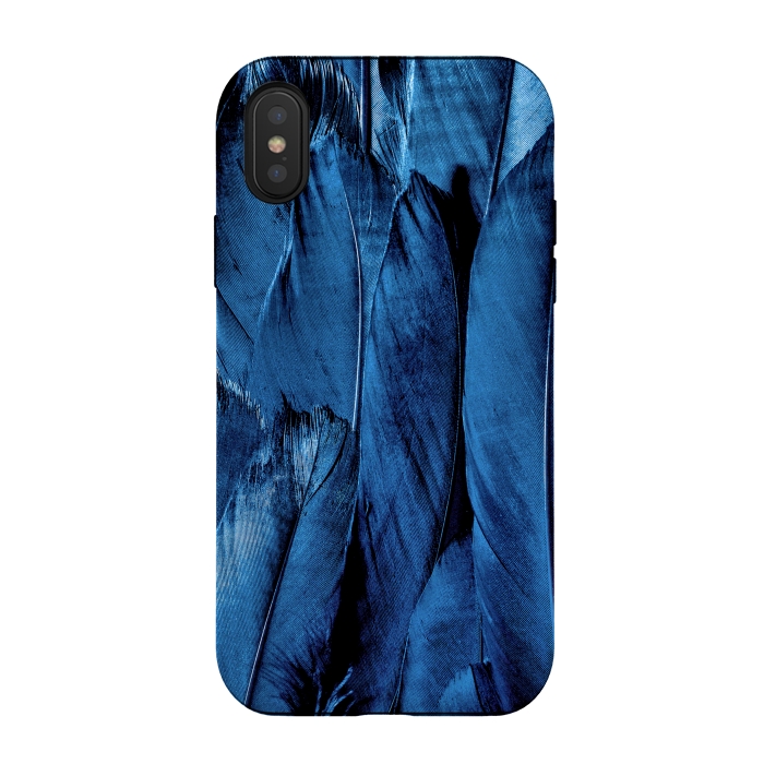 iPhone Xs / X StrongFit Dark Blue Feathers by Andrea Haase