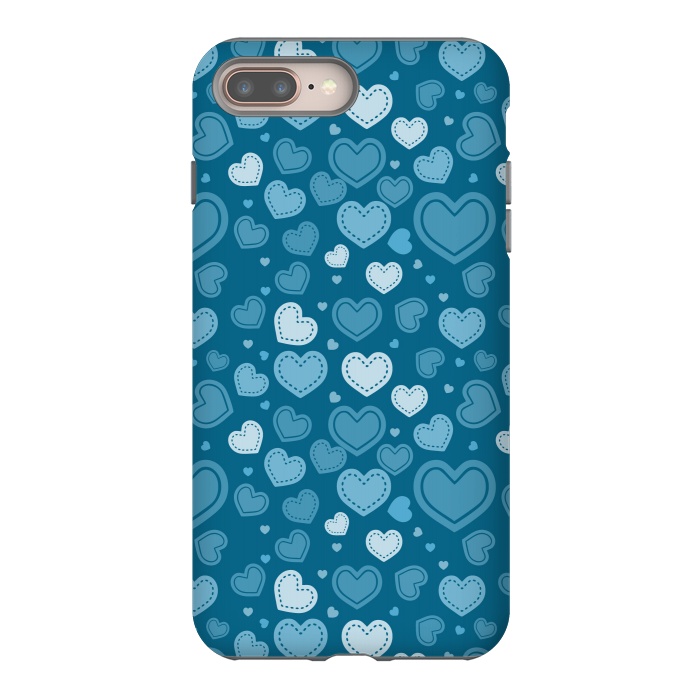 iPhone 7 plus StrongFit Blue Hearts by TMSarts