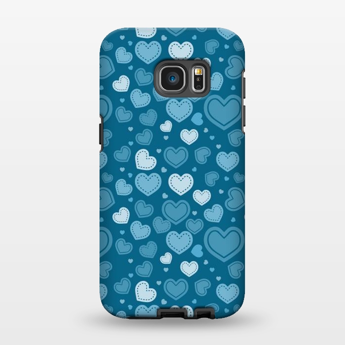 Galaxy S7 EDGE StrongFit Blue Hearts by TMSarts