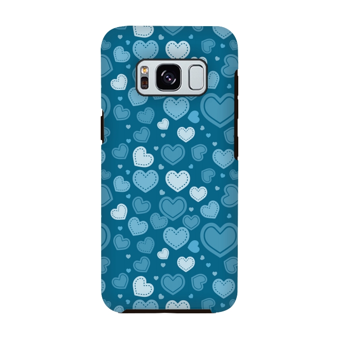Galaxy S8 StrongFit Blue Hearts by TMSarts