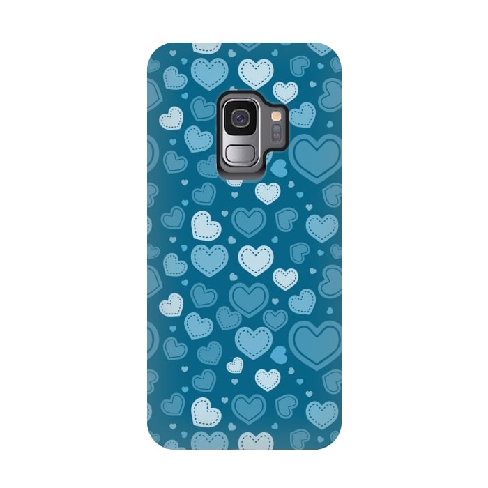 Galaxy S9 StrongFit Blue Hearts by TMSarts