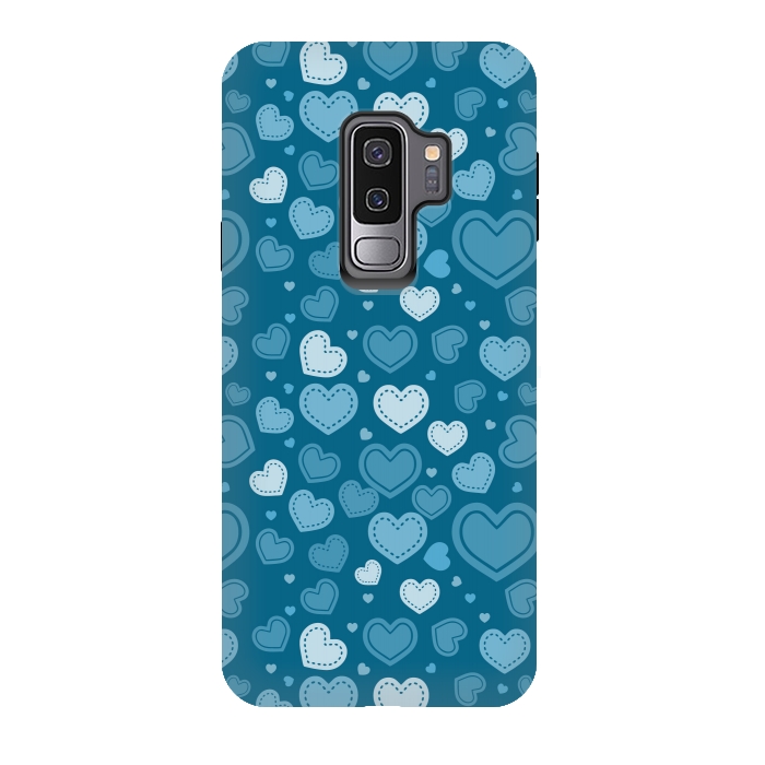 Galaxy S9 plus StrongFit Blue Hearts by TMSarts