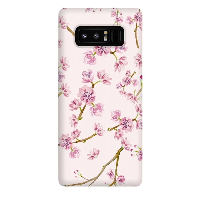 Galaxy Note 8 StrongFit Pink Spring Cherry Blossom Pattern by  Utart
