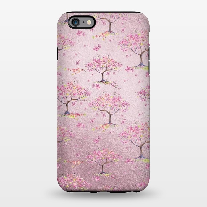 iPhone 6/6s plus StrongFit Pink Metal Cherry Blossom Trees Pattern by  Utart