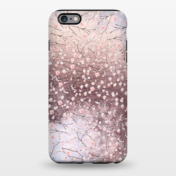 iPhone 6/6s plus StrongFit Metal vintage Pink Cherry Blossom Pattern by  Utart