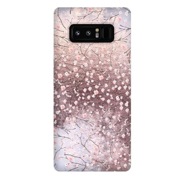 Galaxy Note 8 StrongFit Metal vintage Pink Cherry Blossom Pattern by  Utart
