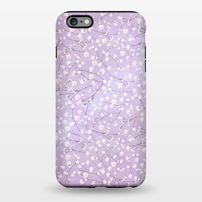 iPhone 6/6s plus StrongFit Purple Watercolor Spring Cherry Blossom Pattern by  Utart