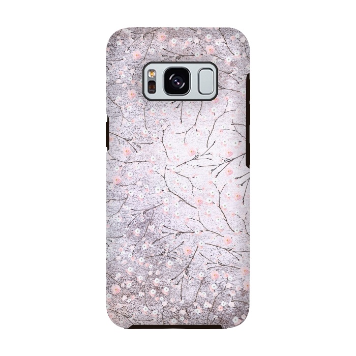 Galaxy S8 StrongFit Purple Gray Metal Shiny Cherry Blossom Pattern by  Utart