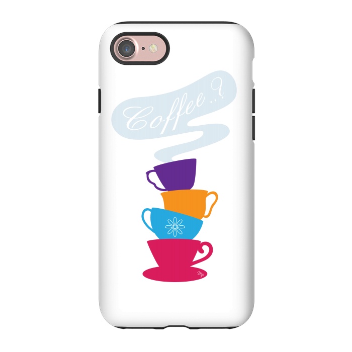 iPhone 7 StrongFit Bright Coffee Cups by Martina