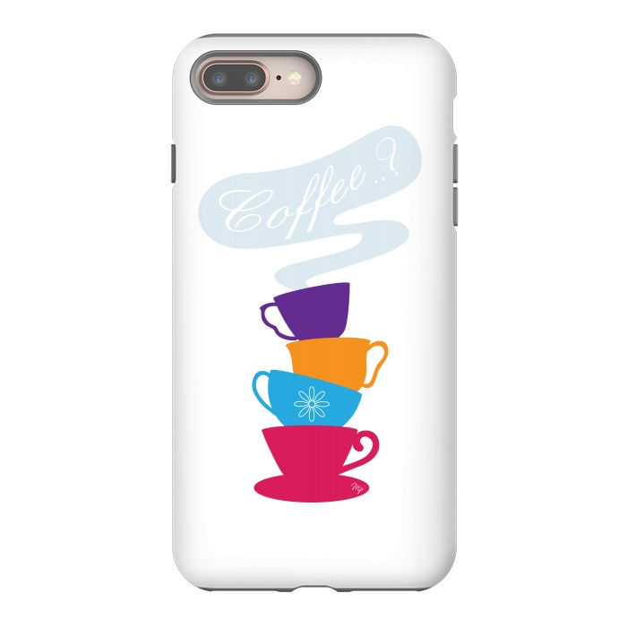 iPhone 7 plus StrongFit Bright Coffee Cups by Martina
