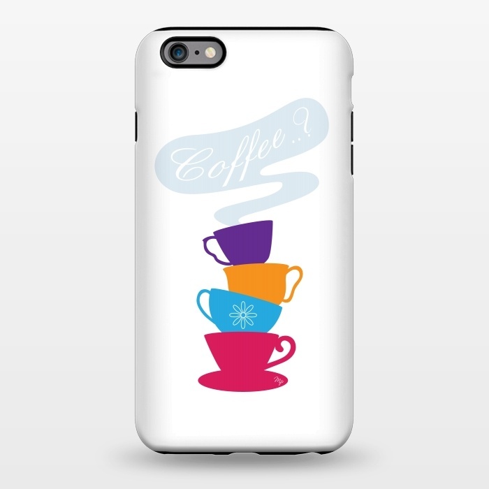 iPhone 6/6s plus StrongFit Bright Coffee Cups by Martina