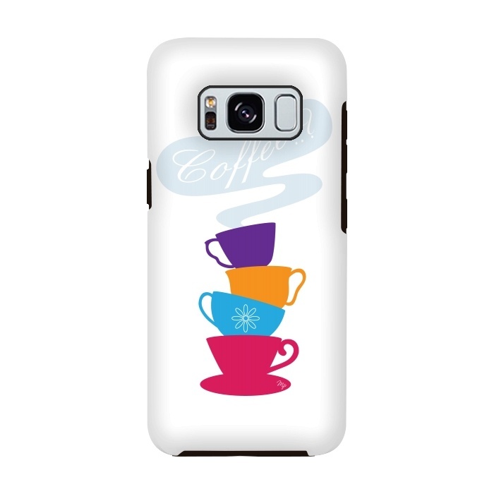 Galaxy S8 StrongFit Bright Coffee Cups by Martina