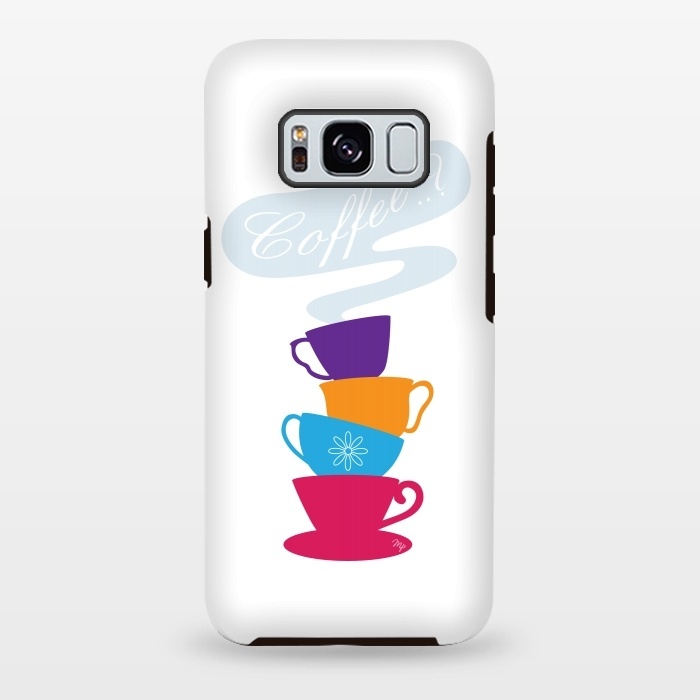 Galaxy S8 plus StrongFit Bright Coffee Cups by Martina