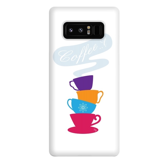 Galaxy Note 8 StrongFit Bright Coffee Cups by Martina