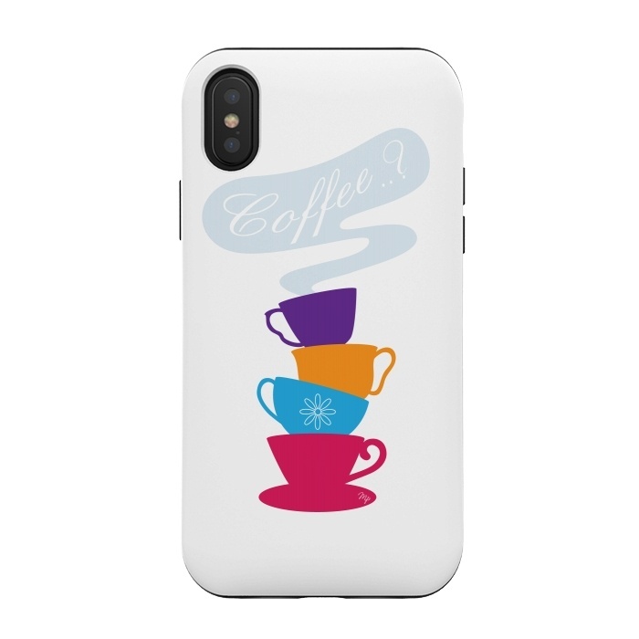 iPhone Xs / X StrongFit Bright Coffee Cups by Martina