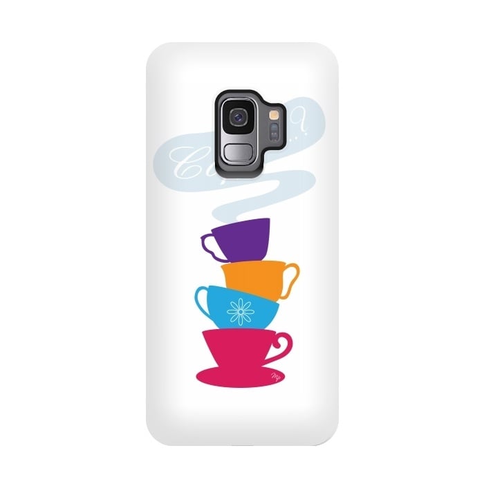 Galaxy S9 StrongFit Bright Coffee Cups by Martina