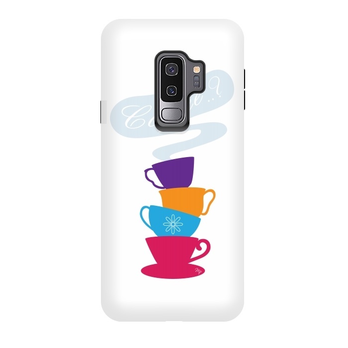 Galaxy S9 plus StrongFit Bright Coffee Cups by Martina