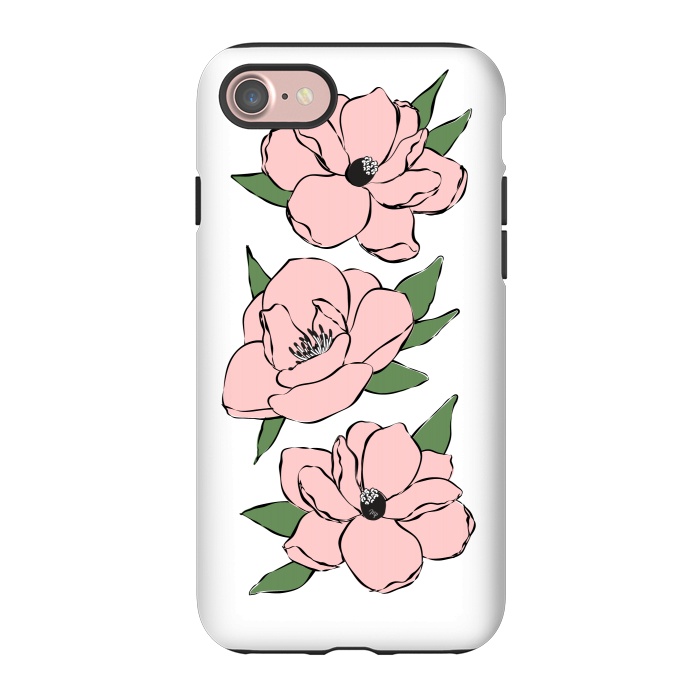 iPhone 7 StrongFit Big Pink Flowers by Martina