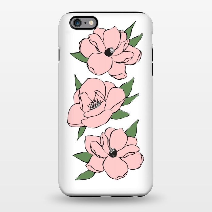 iPhone 6/6s plus StrongFit Big Pink Flowers by Martina