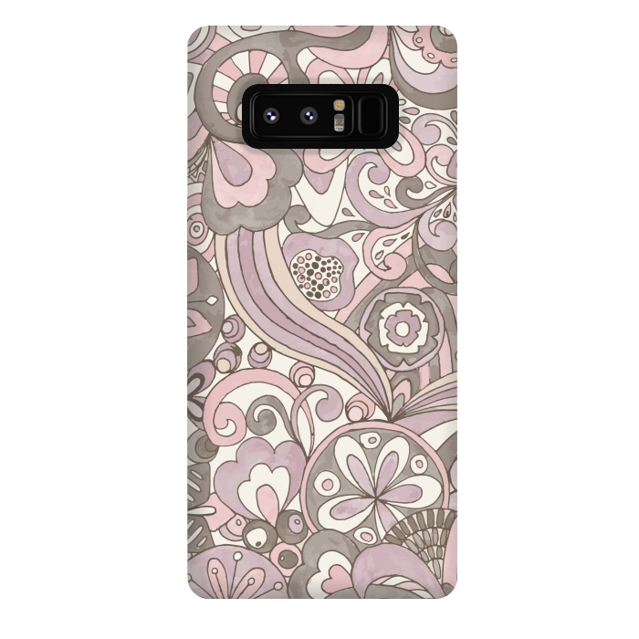 Galaxy Note 8 StrongFit Retro Colouring Book Pink and Gray by Paula Ohreen