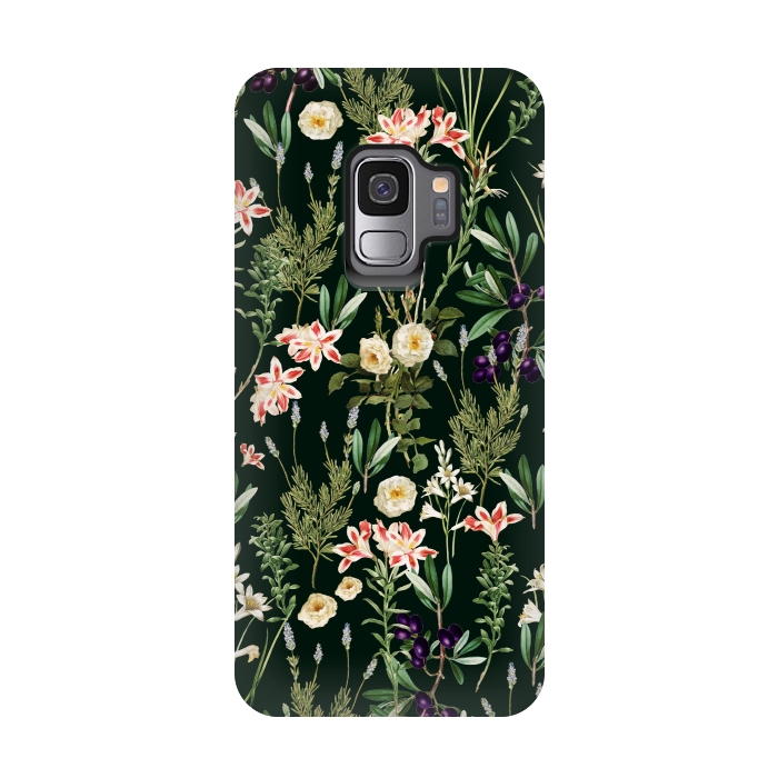 Galaxy S9 StrongFit Dark Botanical Garden by Uma Prabhakar Gokhale
