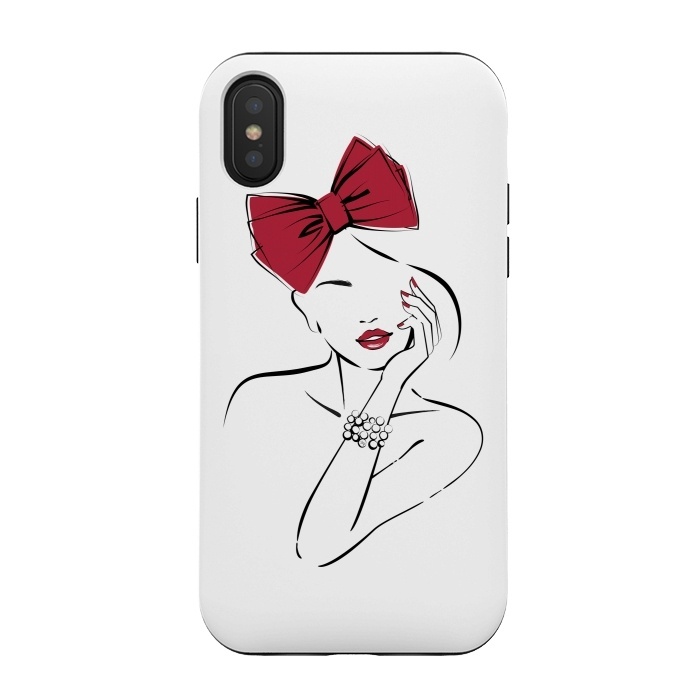 iPhone Xs / X StrongFit Girl with a bow portrait by Martina