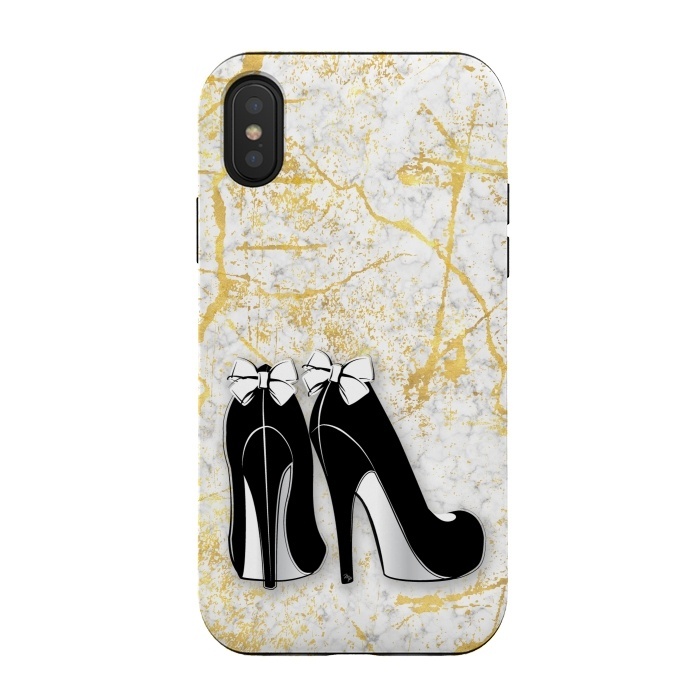 iPhone Xs / X StrongFit Luxury Golden Marble Heels by Martina