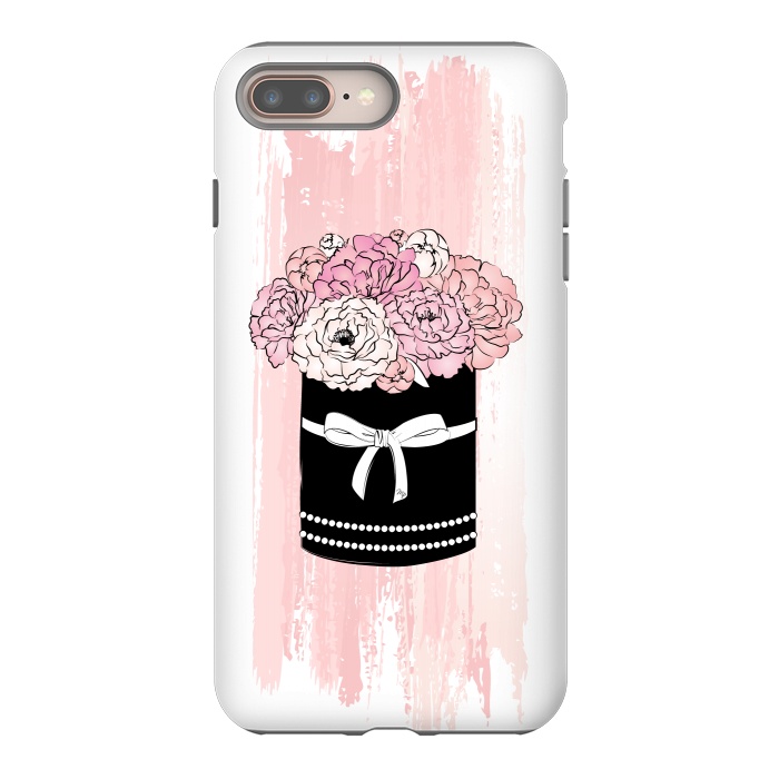 iPhone 7 plus StrongFit Flower Box with pink Peonies by Martina