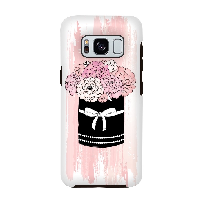 Galaxy S8 StrongFit Flower Box with pink Peonies by Martina
