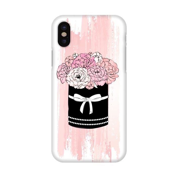 iPhone X SlimFit Flower Box with pink Peonies by Martina