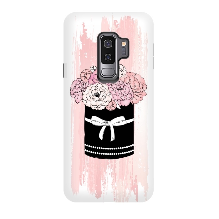 Galaxy S9 plus StrongFit Flower Box with pink Peonies by Martina