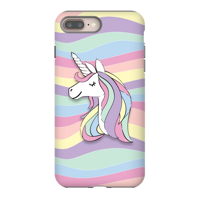 iPhone 7 plus StrongFit Cute Rainbow Unicorn by Martina