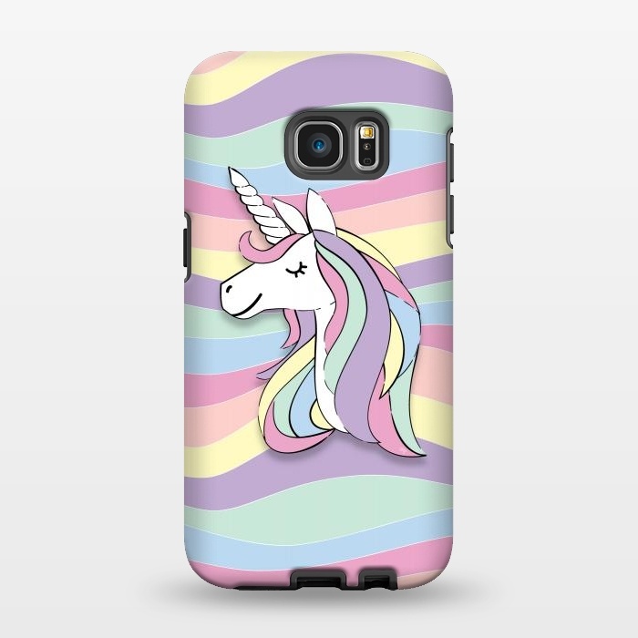 Galaxy S7 EDGE StrongFit Cute Rainbow Unicorn by Martina