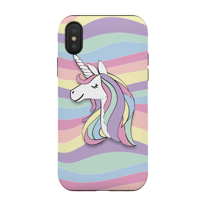 iPhone Xs / X StrongFit Cute Rainbow Unicorn by Martina