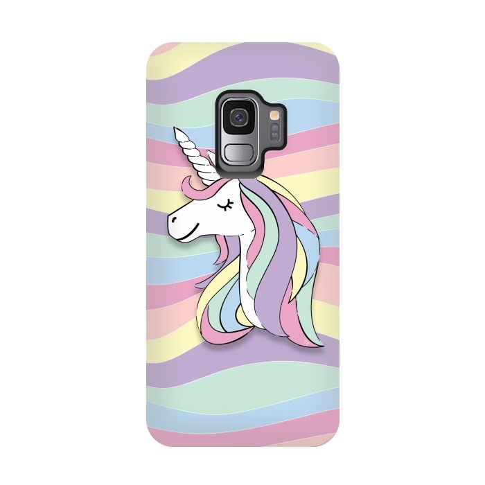 Galaxy S9 StrongFit Cute Rainbow Unicorn by Martina